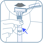 1. Crachez dans l’entonnoir jusqu’à ce que la salive atteigne la ligne de remplissage (en excluant les bulles).